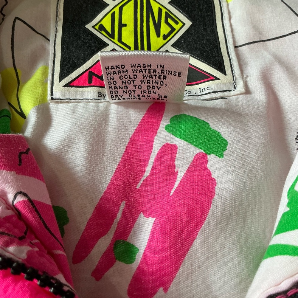 Vintage 80s Neons Mania Pink Nylon Bomber Jacket-M | Ski Jacket |Made in Korea - Picture 5 of 8